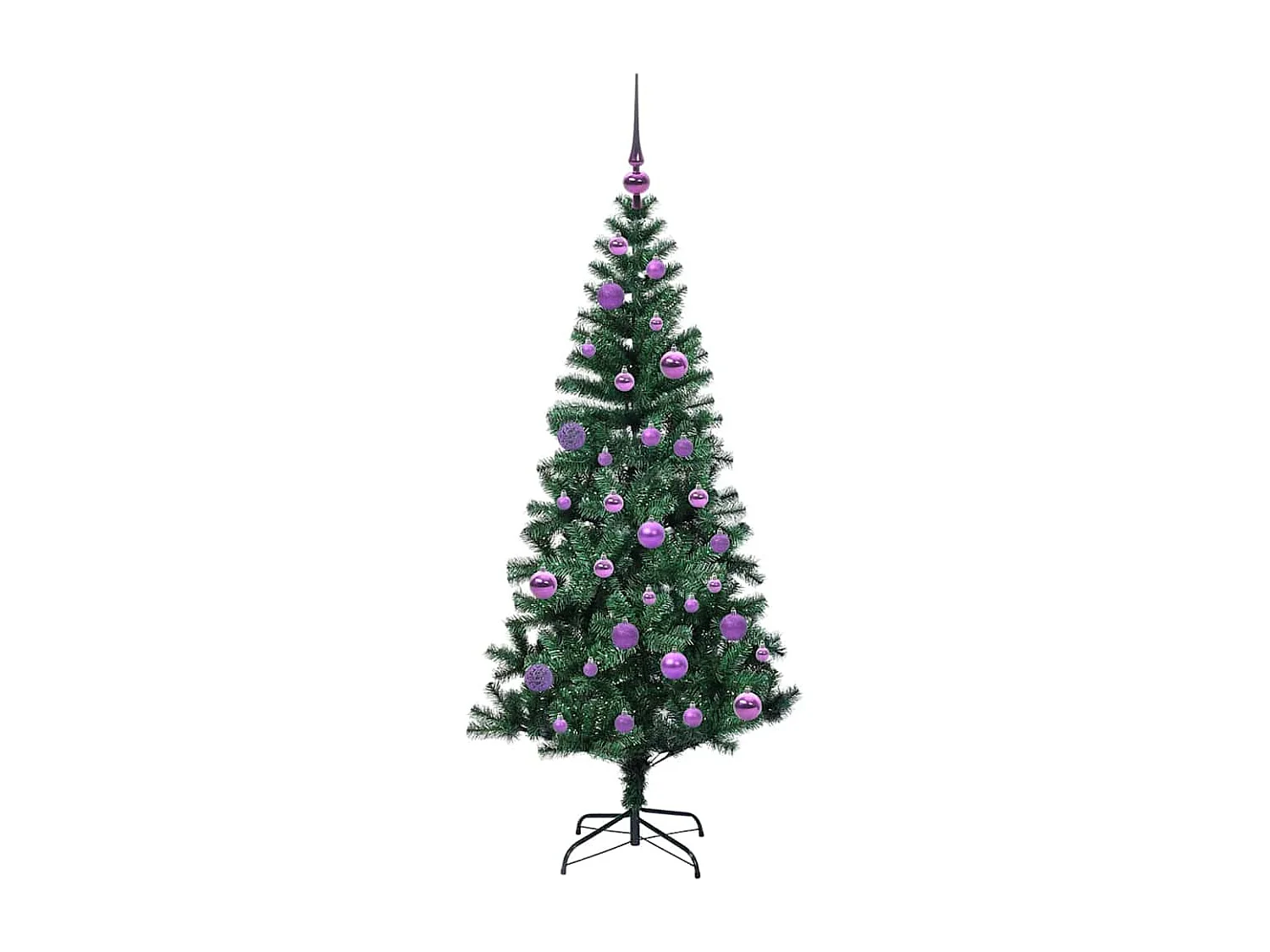 Albero di Natale artificiale preilluminato verde 150 cm PVC e metallo