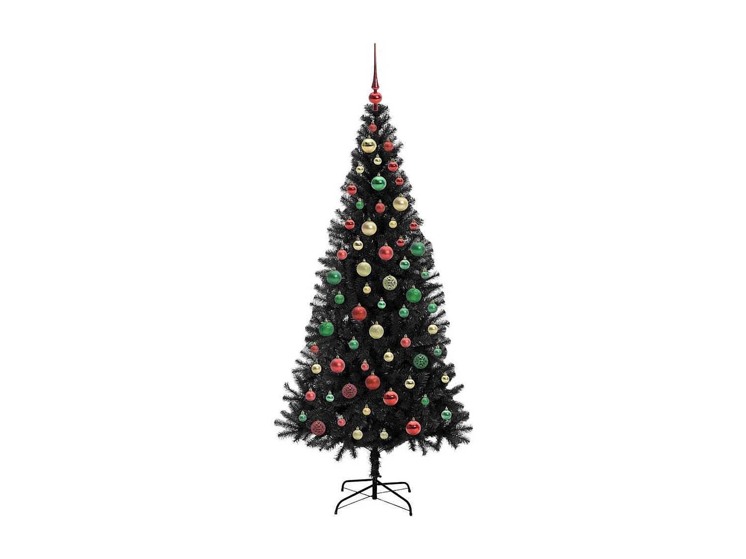Sapin de Noël avec 300 LED avec support Noir 180 cm PVC
