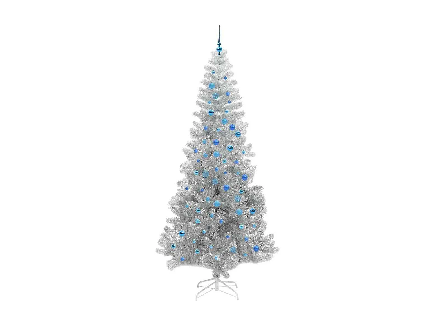 Sapin de Noël avec 300 LED avec support Argent 240 cm PET