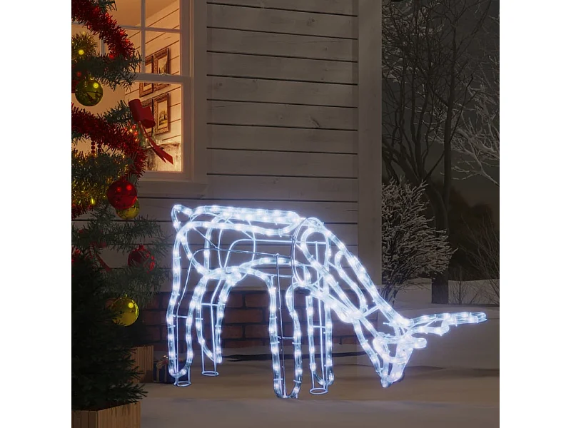 Renne de Noël Blanc froid 73x31x45 cm