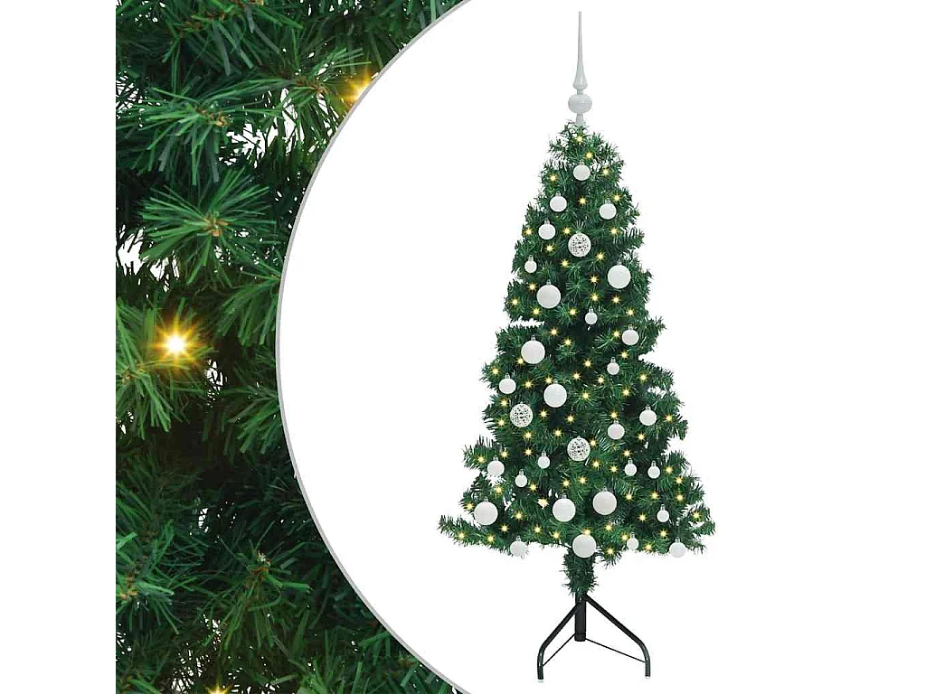 Kunstkerstboom hoek Groen 150 cm PVC en metaal