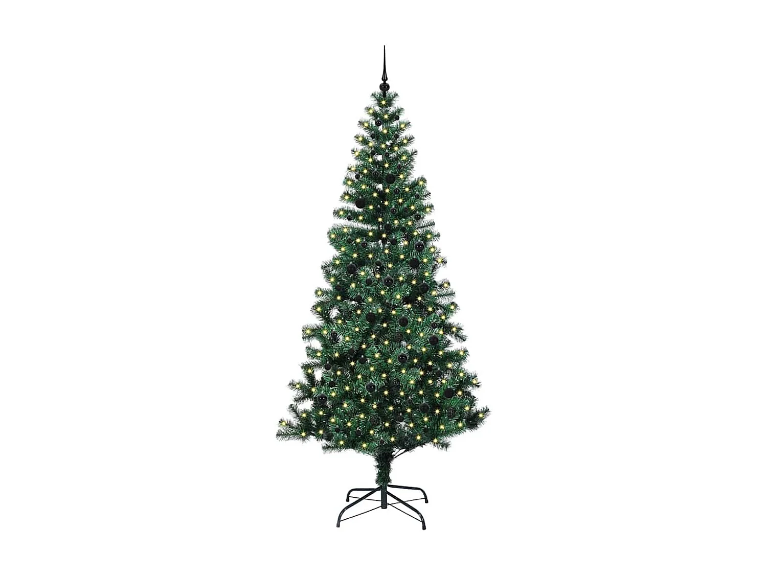 Künstlicher Weihnachtsbaum mit Beleuchtung, Grün, 240 cm, PVC und Metall