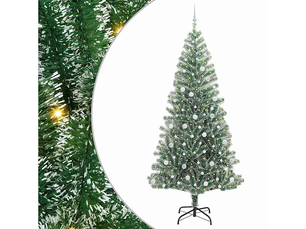 Arbre de Noël artificiel floconné de neige avec lumière LED