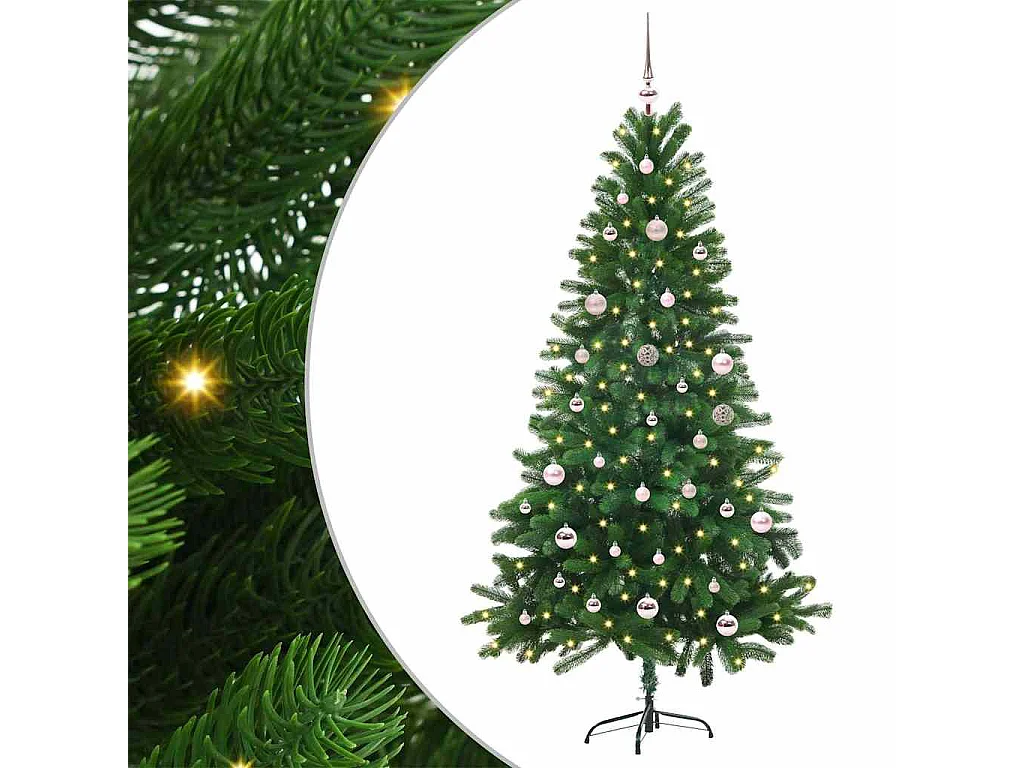 Albero di Natale con 150 LED con supporto Verde 150 cm PE