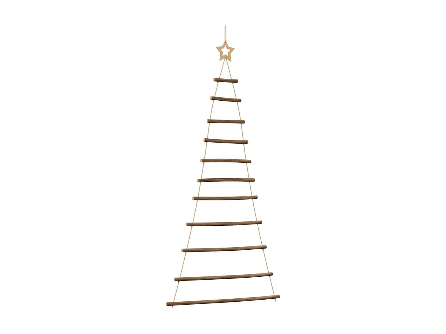 Sapin de Noël suspendu avec étoile supérieure 74 x 150 cm Branche naturelle