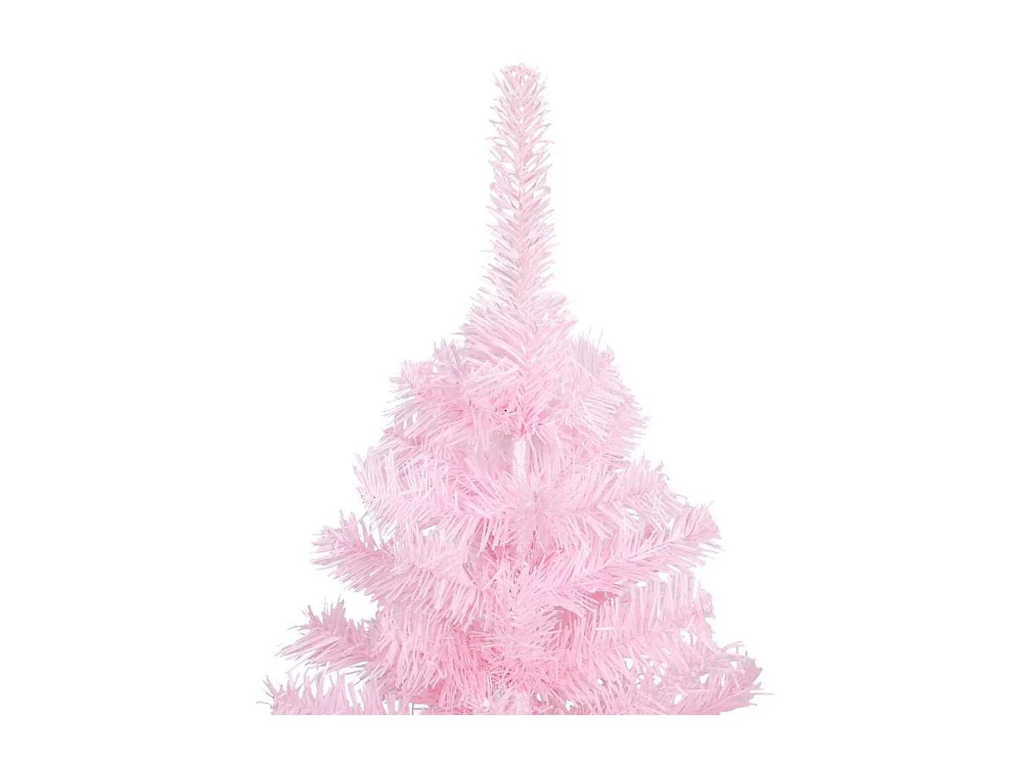 Albero di Natale artificiale preilluminato con palline rosa 150 cm PVC