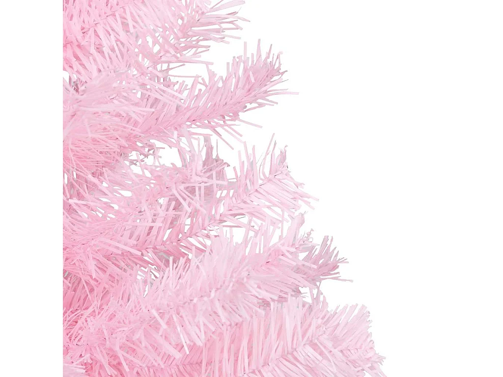 Albero di Natale artificiale preilluminato con palline rosa 150 cm PVC