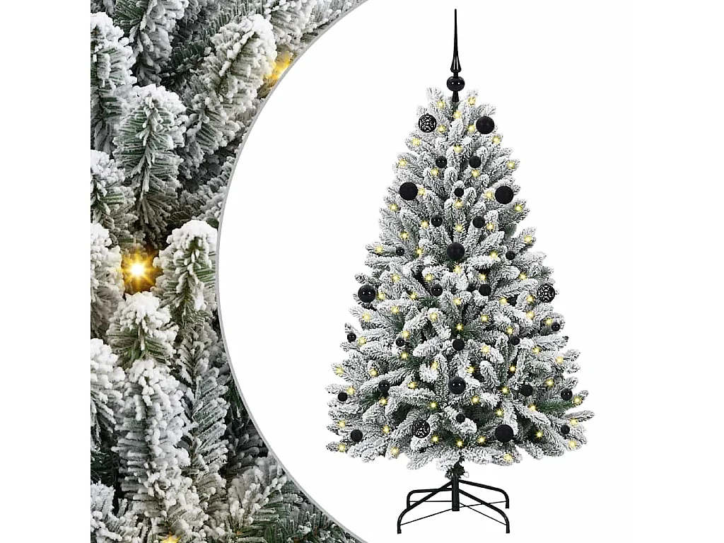Sapin de Noël artificiel Vert et blanc 150 cm PVC et métal