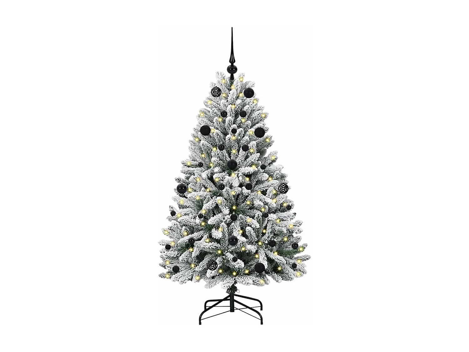 Sapin de Noël artificiel Vert et blanc 150 cm PVC et métal