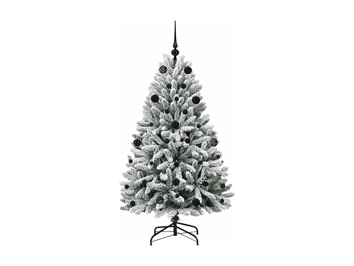 Sapin de Noël artificiel Vert et blanc 150 cm PVC et métal