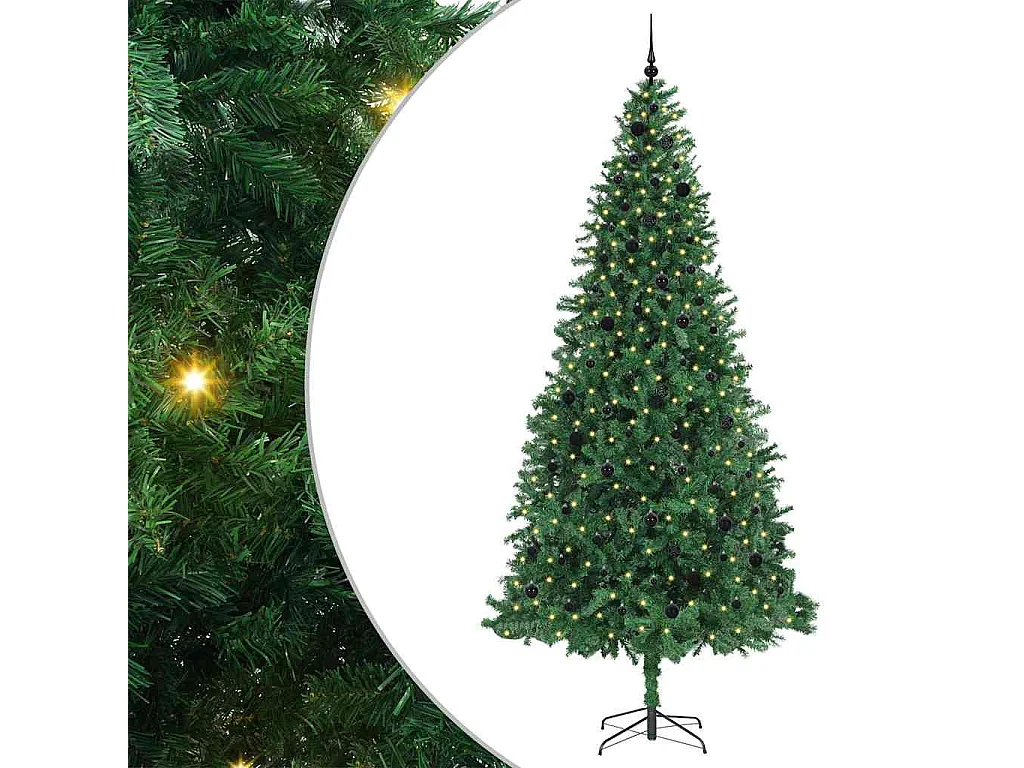 Künstlicher Weihnachtsbaum Grün 300 cm PVC, Metall und Kunststoff