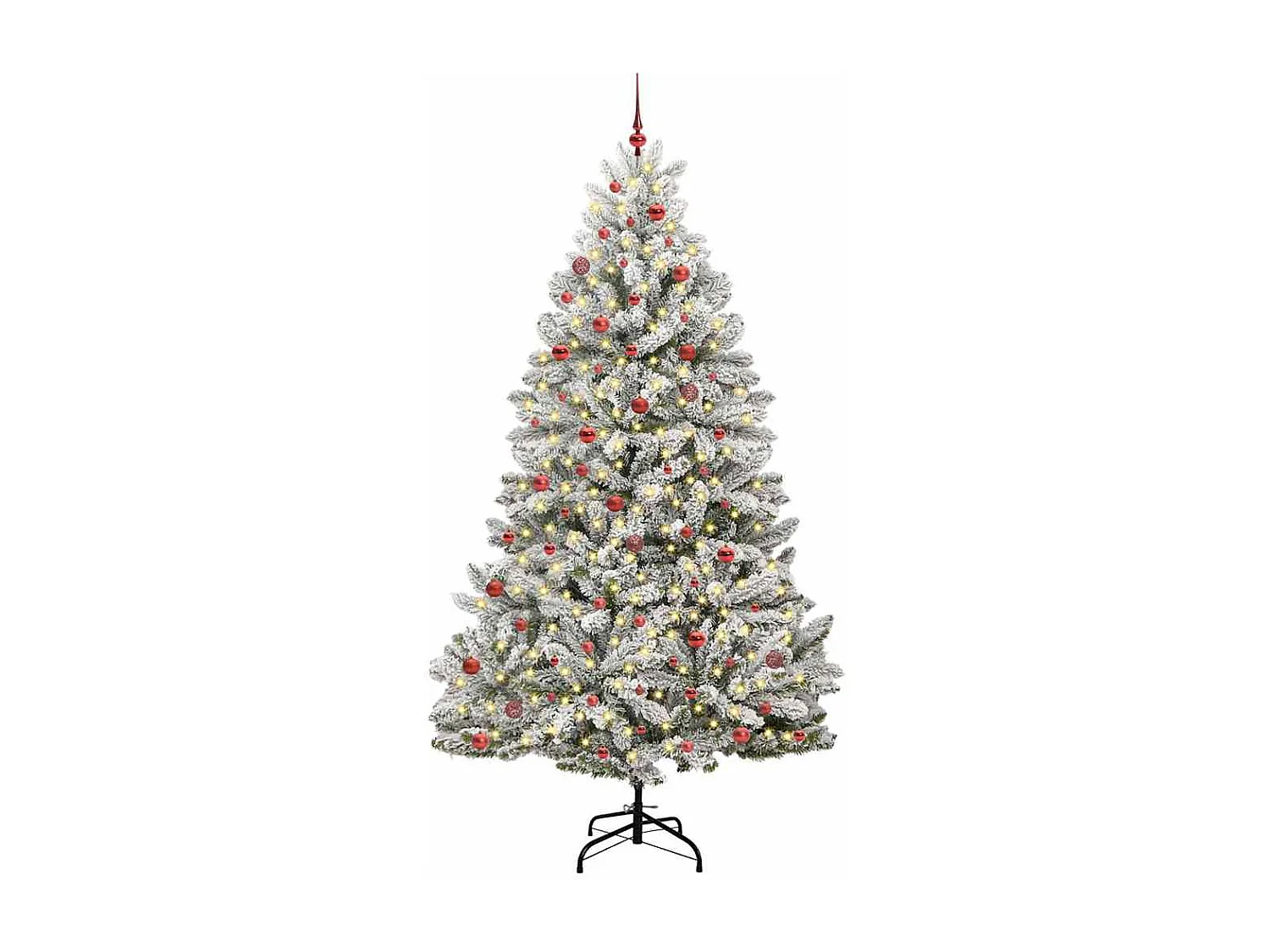 Kunstkerstboom Groen en wit 270 cm PVC en metaal