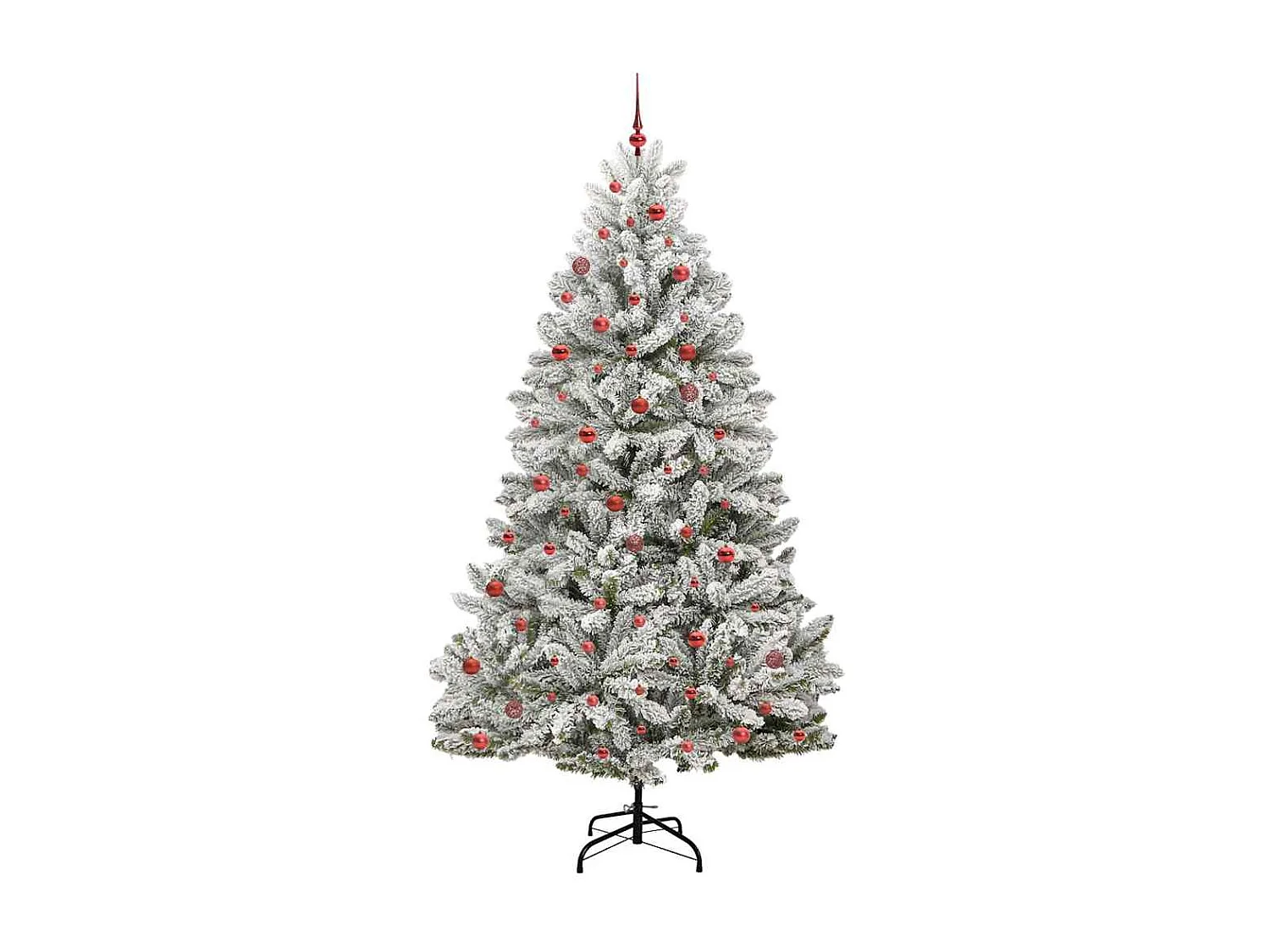 Kunstkerstboom Groen en wit 270 cm PVC en metaal