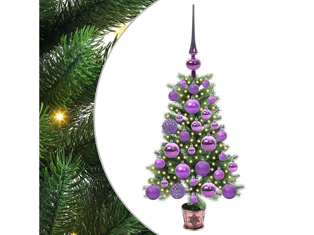 Sapin de Noël avec 150 LED avec support Vert 65 cm PE