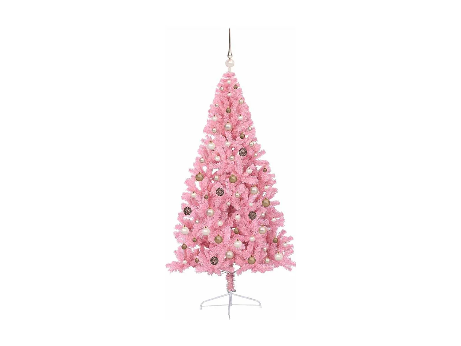 Sapin de Noël artificiel pré-éclairé Rose 210 cm PVC