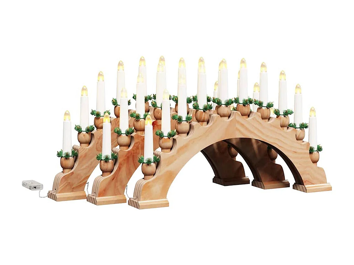 Arche de Bougies de Noël avec 10 Bougies LED 3 pcs Marron