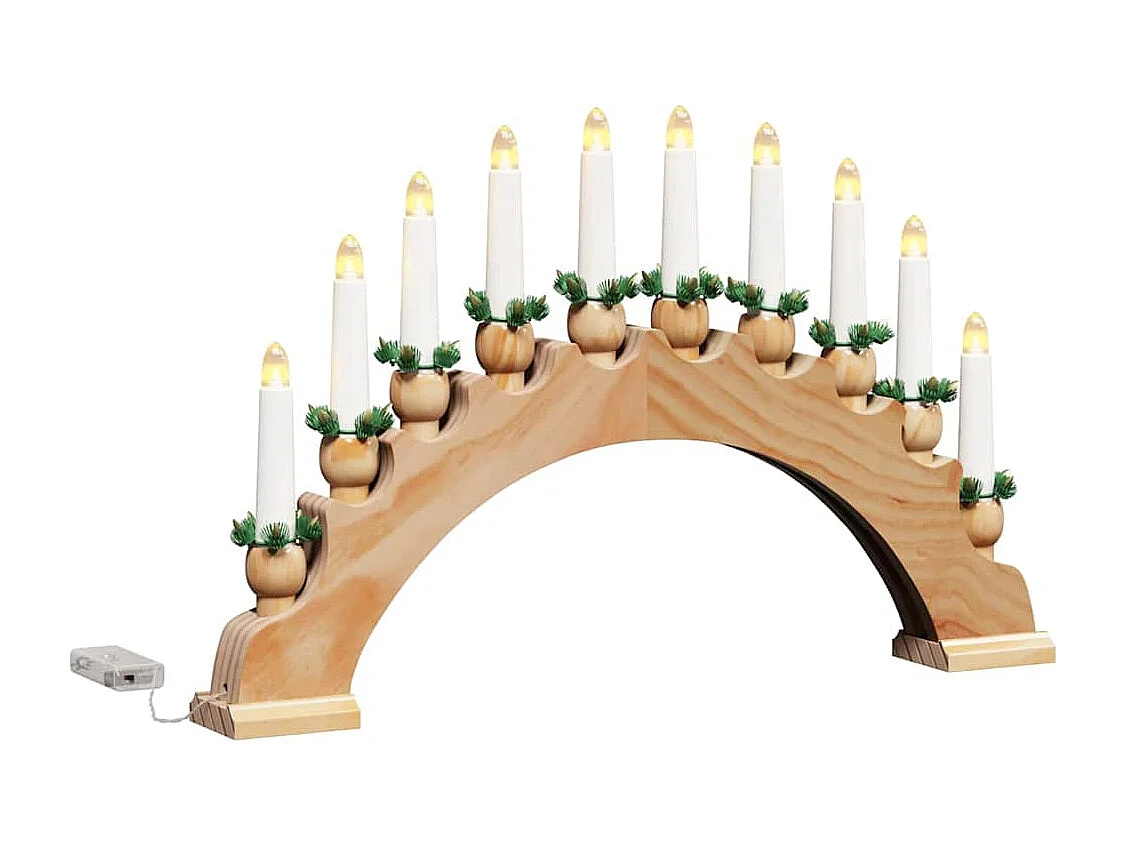 Arche de Bougies de Noël avec 10 Bougies LED 3 pcs Marron