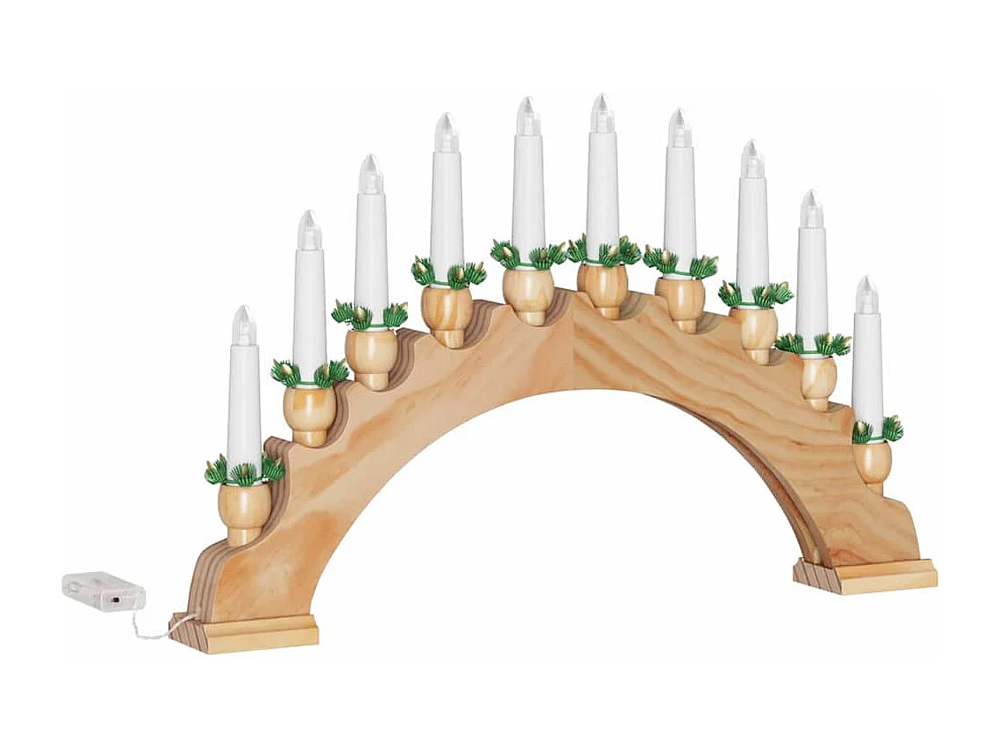 Arche de Bougies de Noël avec 10 Bougies LED 3 pcs Marron