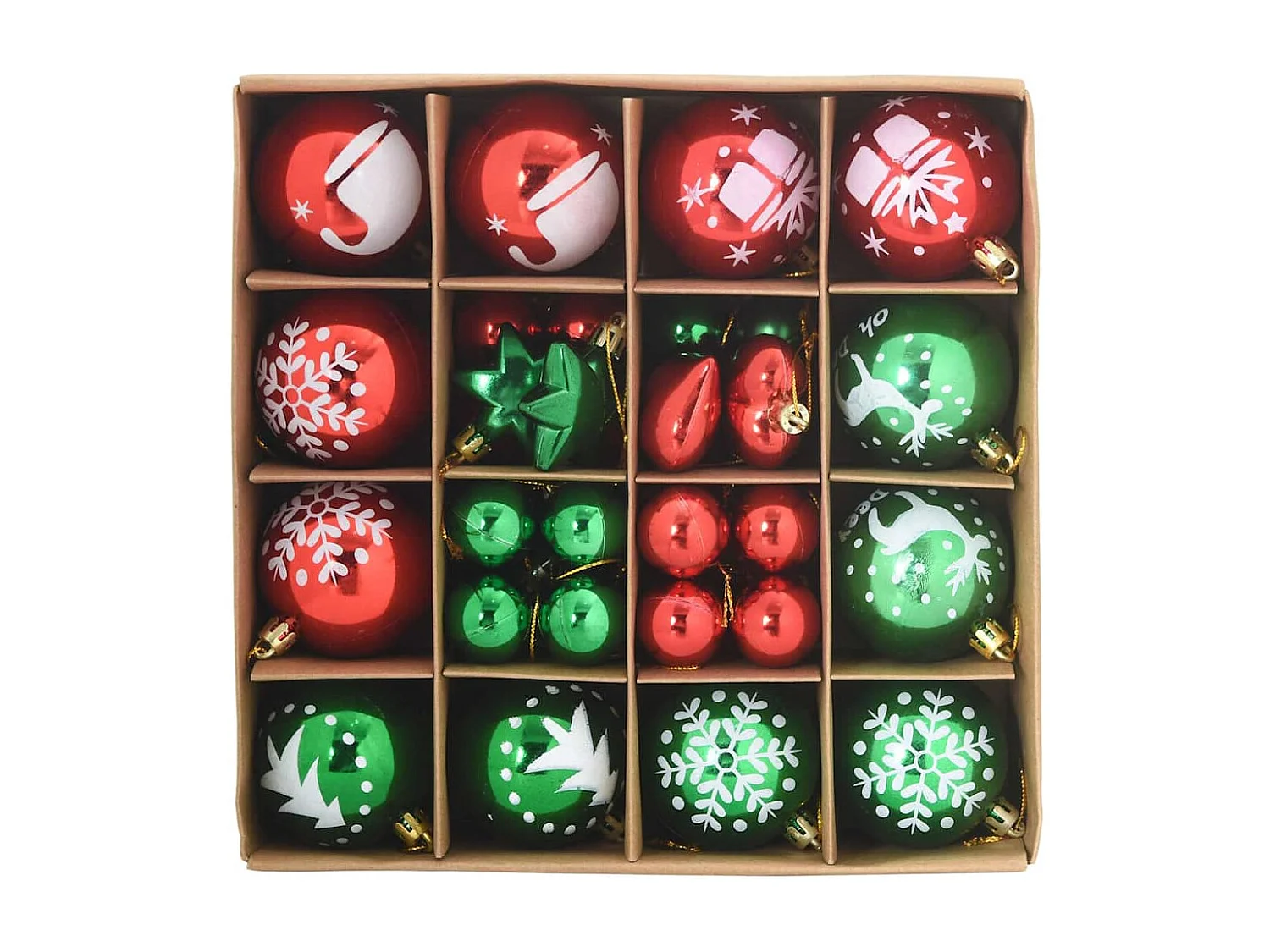Ensemble de Boules de Noël 40 pcs Rouge et vert