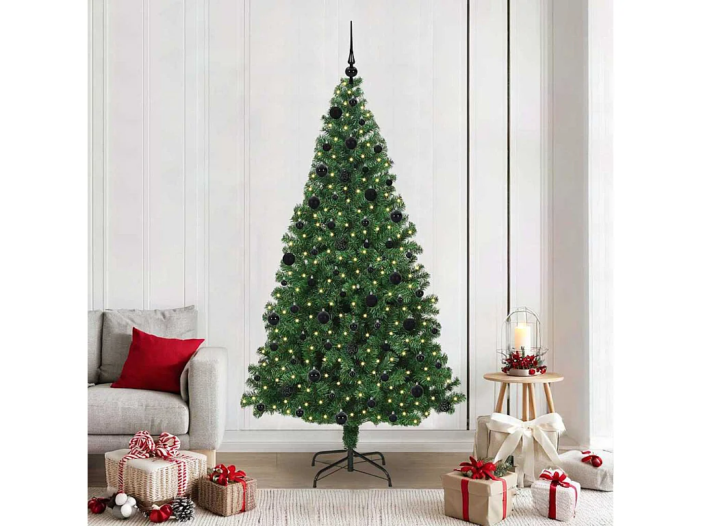 Künstlicher Weihnachtsbaum Grün 210 cm PVC, Stahl und Kunststoff