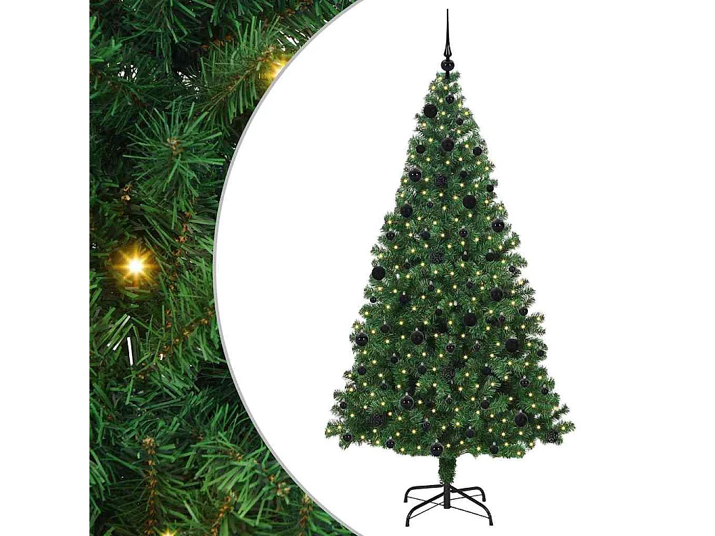 Künstlicher Weihnachtsbaum Grün 210 cm PVC, Stahl und Kunststoff