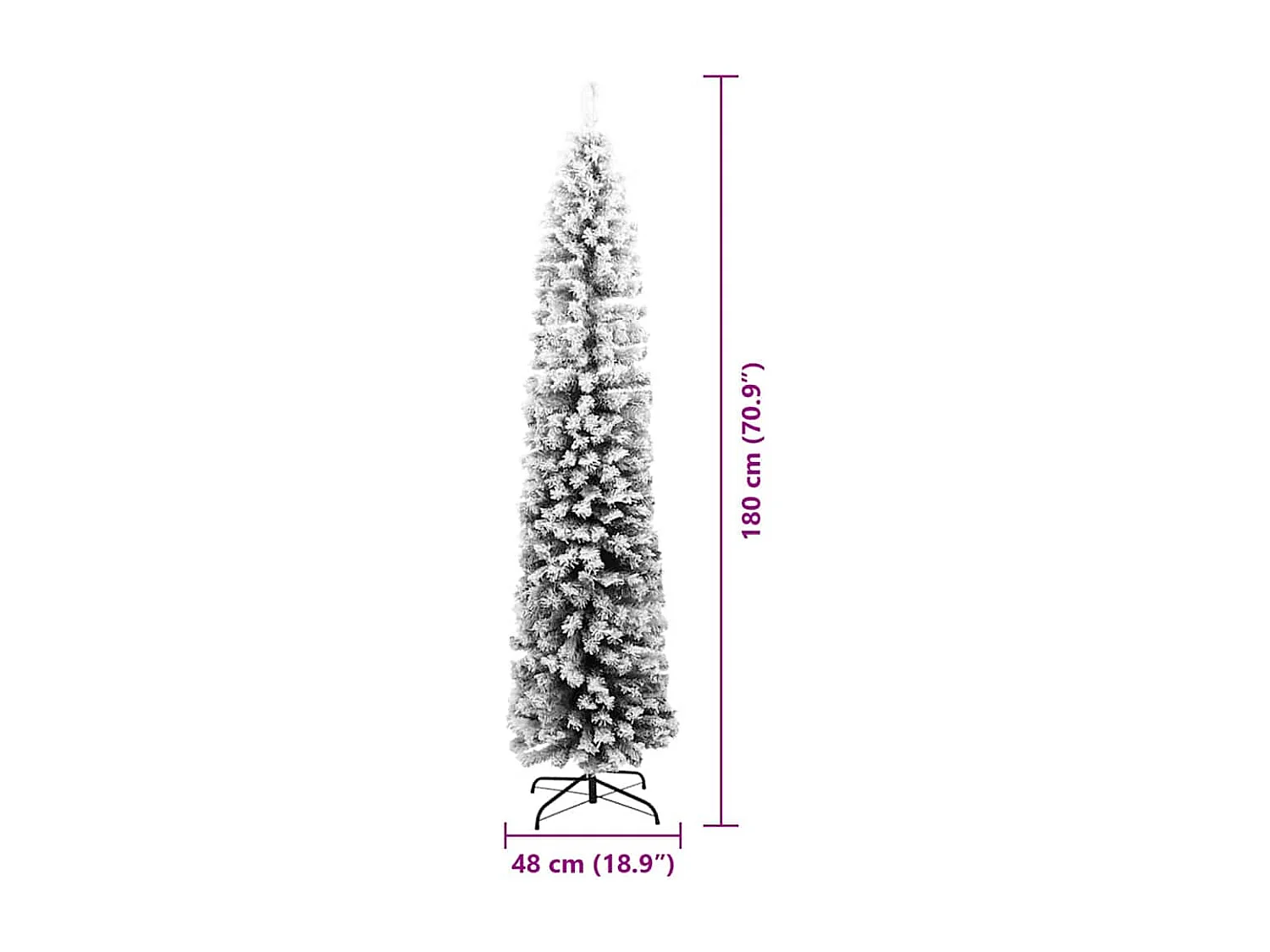 Albero di Natale artificiale Verde 180 cm PVC e acciaio e plastica