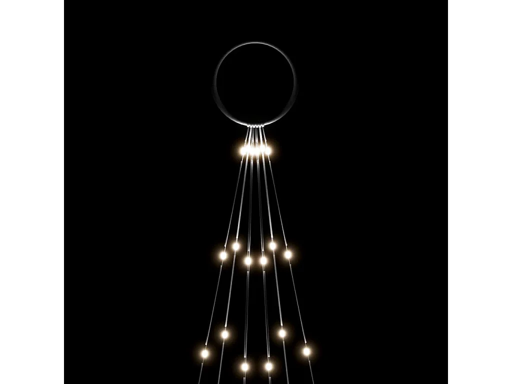 Kerstboom op vlaggenmast 108 LED's Koud wit 180 cm