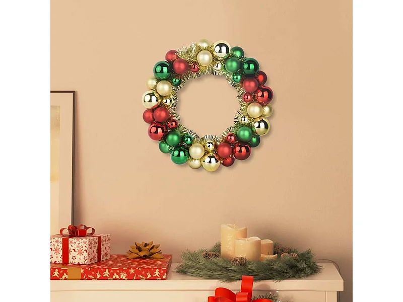 Couronnes de Boules de Noël 2 pcs Multicolore 33 x 33 x 7 cm