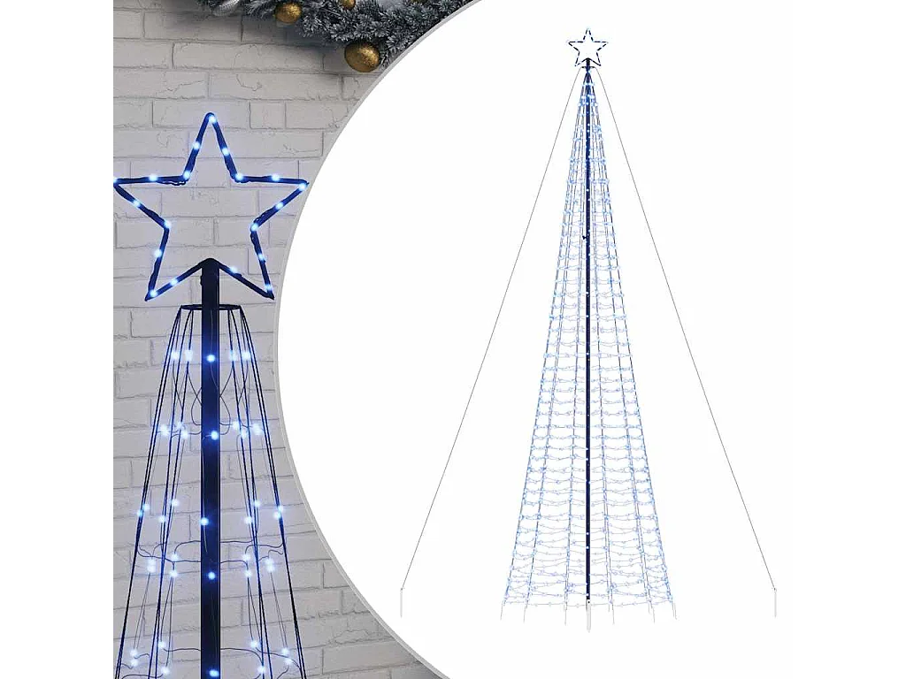 LED kerstboom met tips 1534 LED's blauw 500 cm