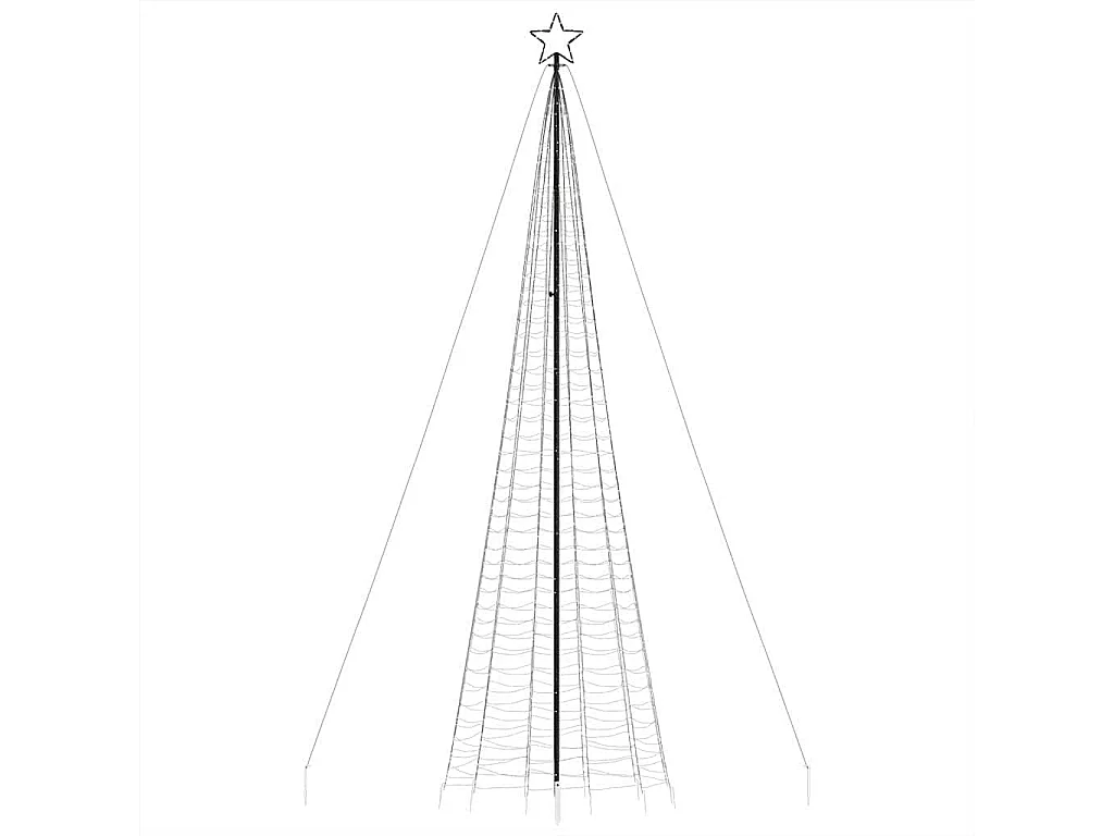 LED kerstboom met tips 1534 LED's blauw 500 cm