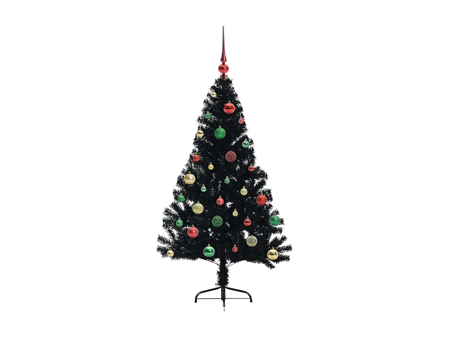 Albero di Natale artificiale preilluminato nero 150 cm in PVC