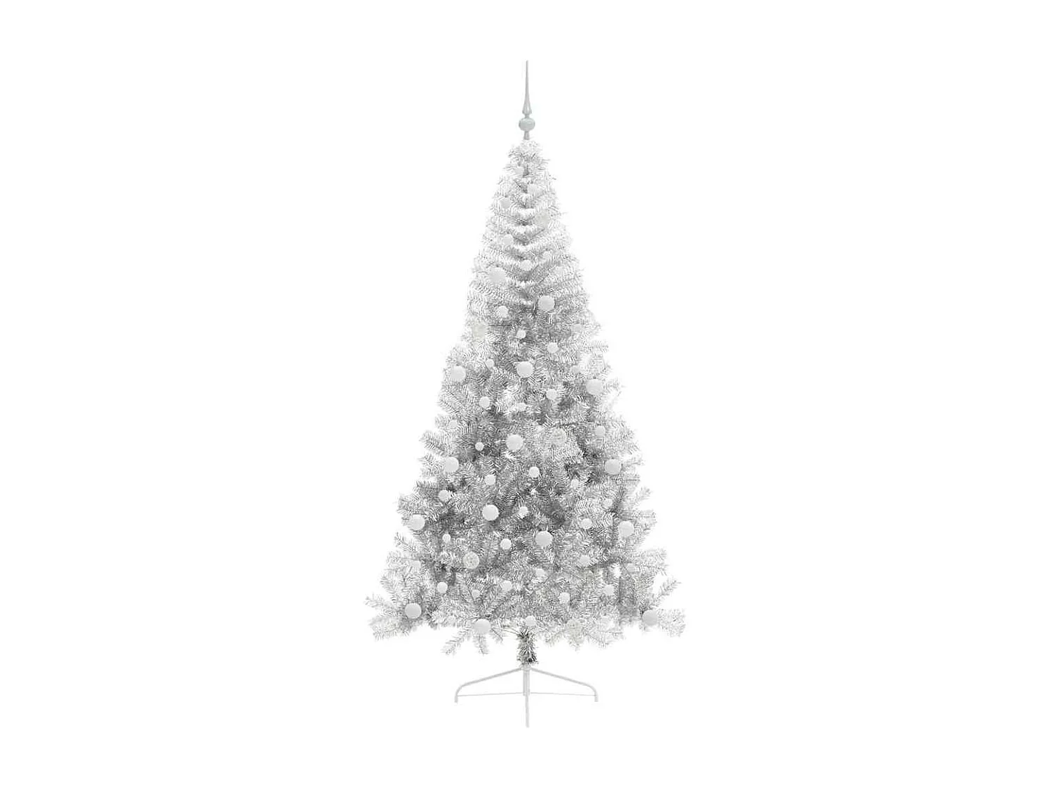 Sapin de Noël artificiel pré-éclairé Argent 240 cm PET