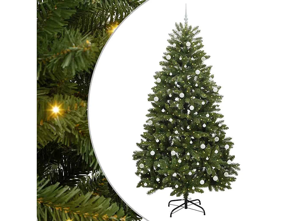 Sapin de Noël artificiel avec 300 LED Vert 270 cm PVC et métal