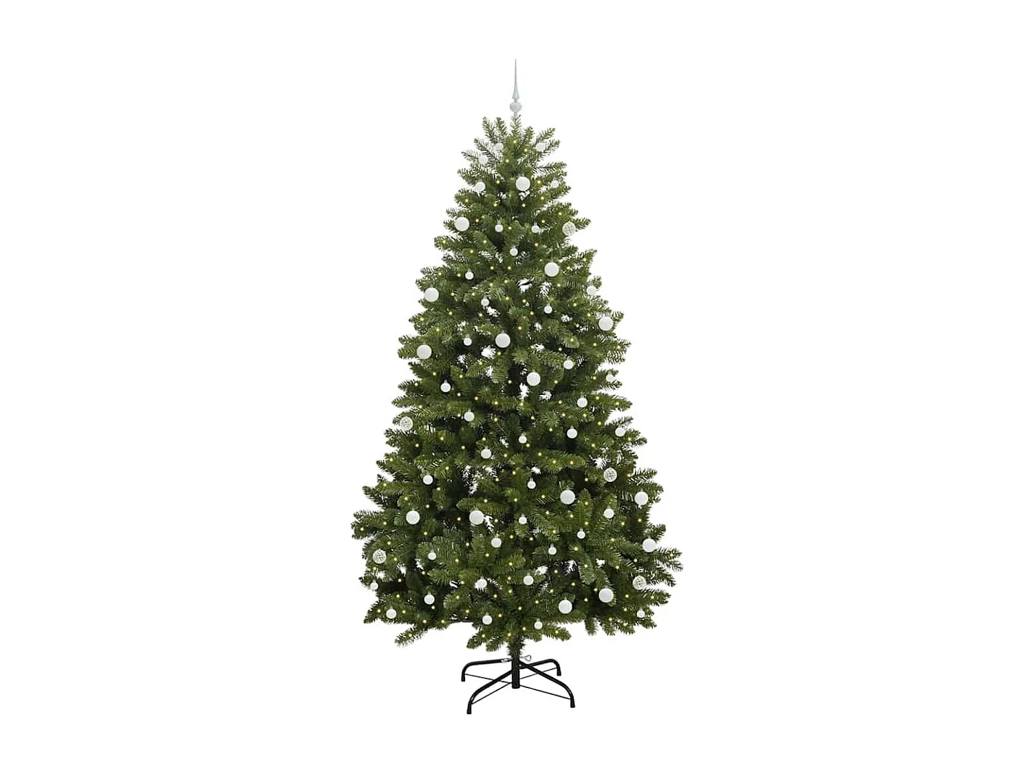 Sapin de Noël artificiel avec 300 LED Vert 270 cm PVC et métal