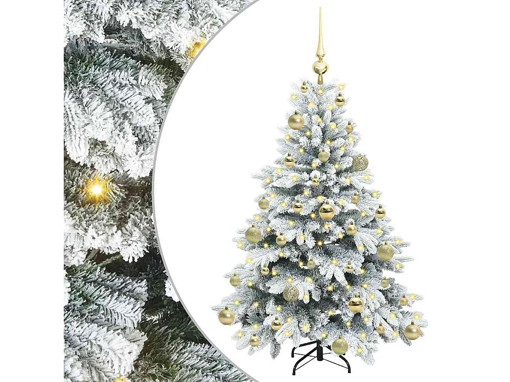 Künstlicher Weihnachtsbaum mit 150 LEDs Grün 120 cm PE und PVC