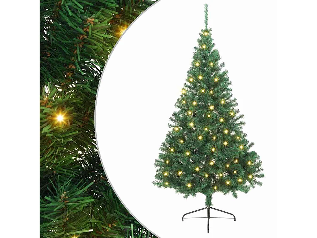 Künstlicher Weihnachtsbaum mit Beleuchtung, Grün, 240 cm, PVC