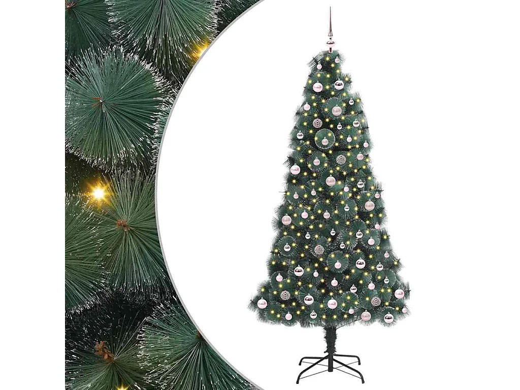 Arbre de Noël artificiel pré-éclairé avec ensemble de boules