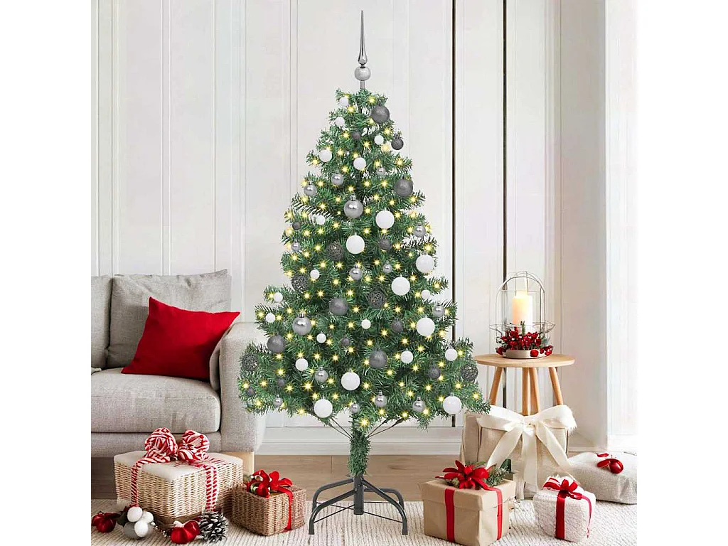 Albero di Natale con 300 LED con supporto Verde 180 cm PVC