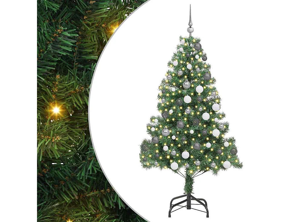 Albero di Natale con 300 LED con supporto Verde 180 cm PVC