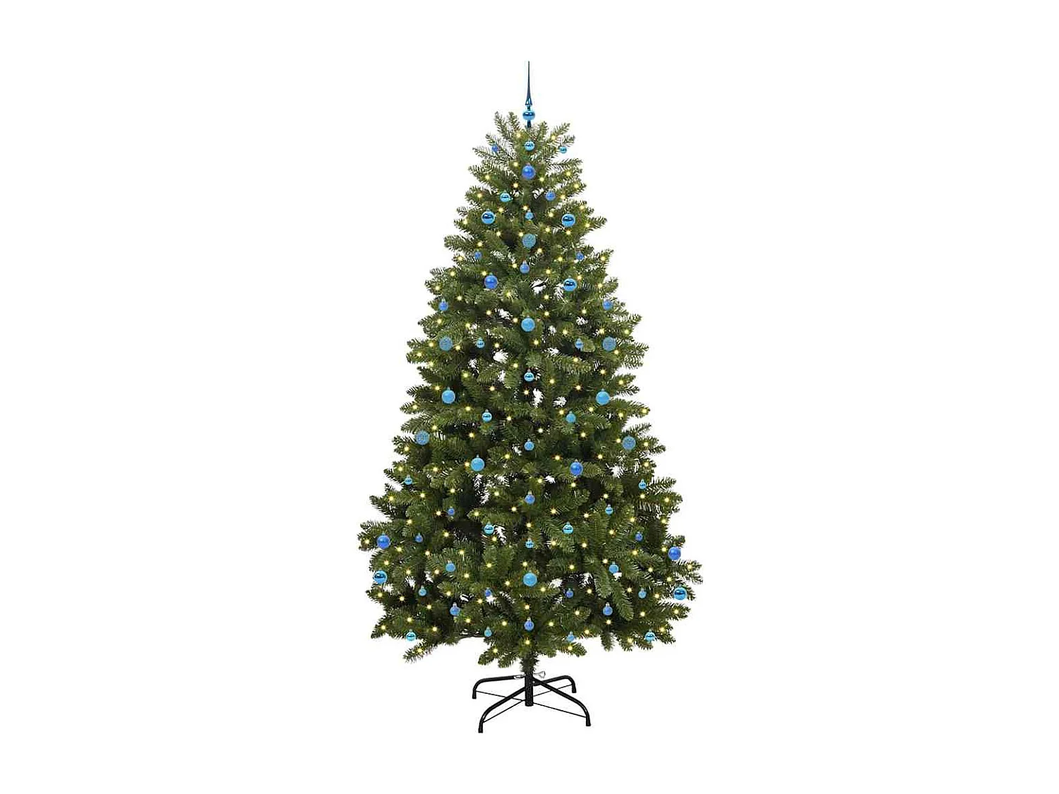 Sapin de Noël artificiel avec 300 LED Vert 270 cm PVC et métal