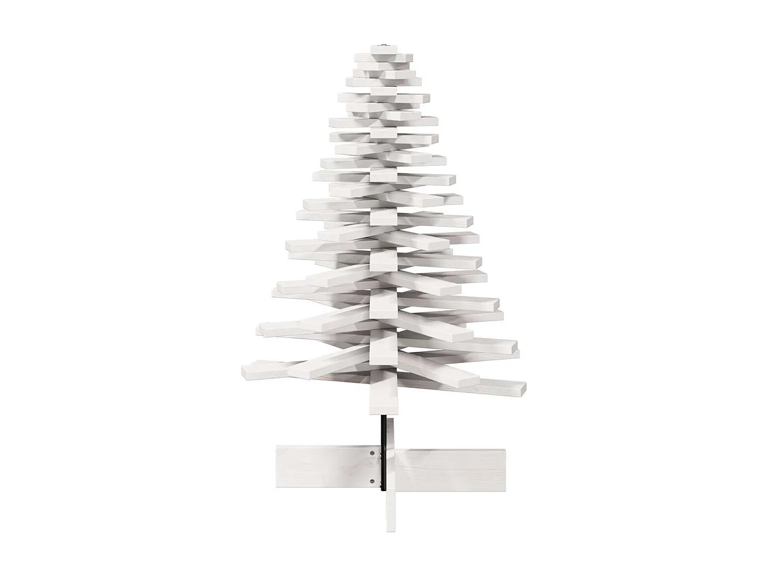 Albero di Natale in legno per decorazione bianco 100 cm pino massiccio