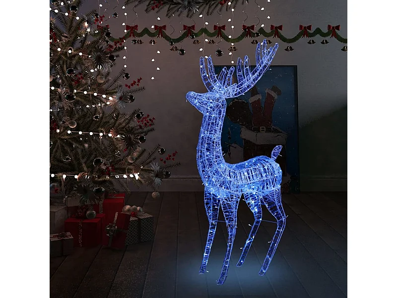 Renna di Natale in acrilico XXL 250 LED 180 cm Blu