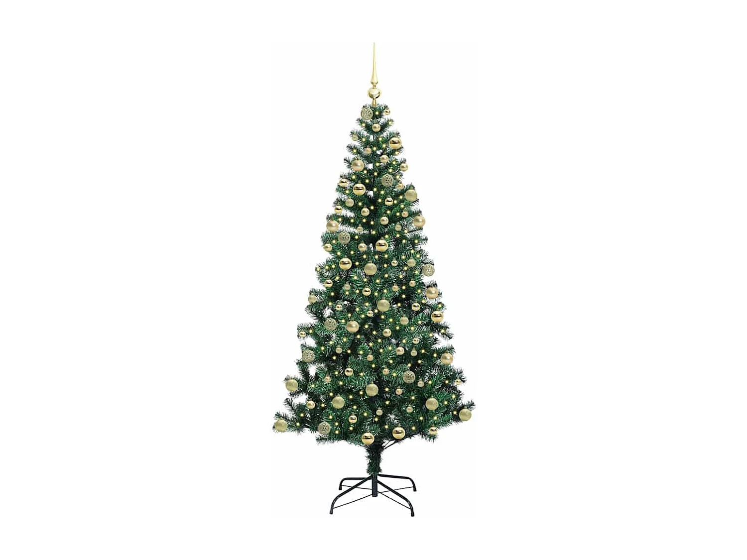 Sapin de Noël artificiel pré-éclairé Vert 180 cm PVC et métal