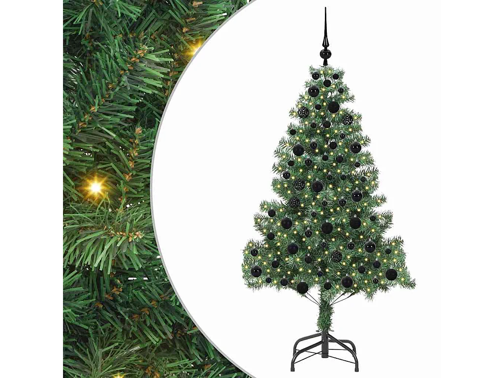 Sapin de Noël avec 300 LED avec support Vert 180 cm PVC