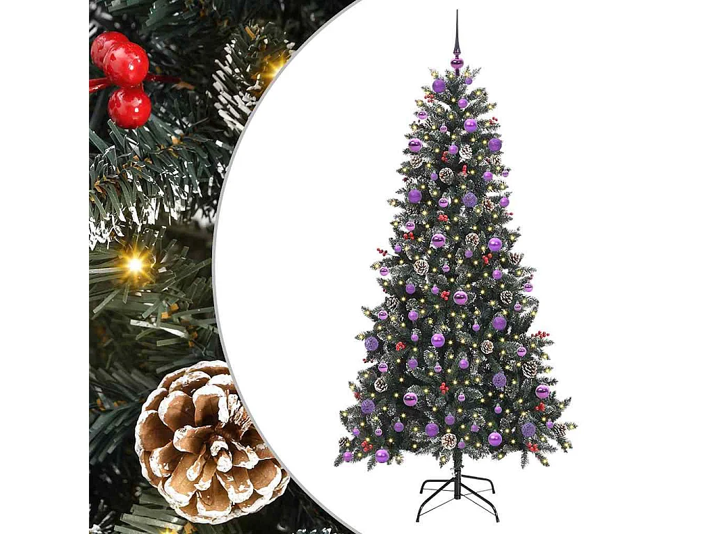 Sapin de Noël artificiel avec 300 LED Vert 114 x 114 x 210 cm