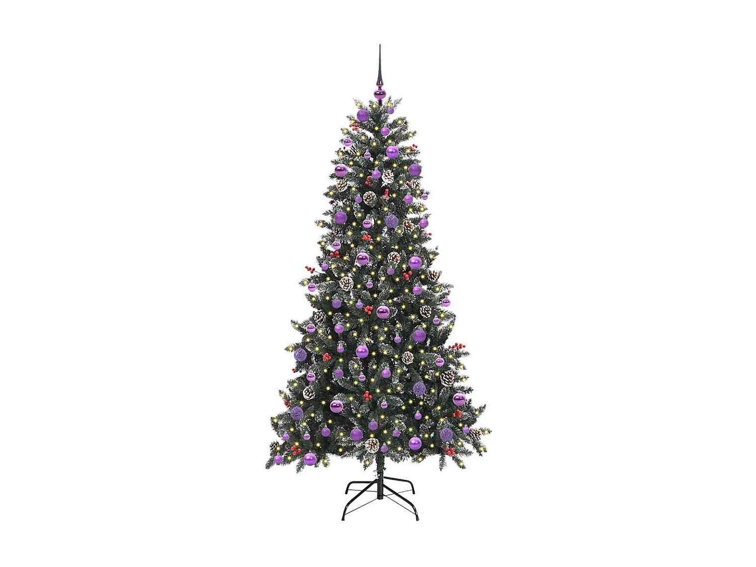 Sapin de Noël artificiel avec 300 LED Vert 114 x 114 x 210 cm