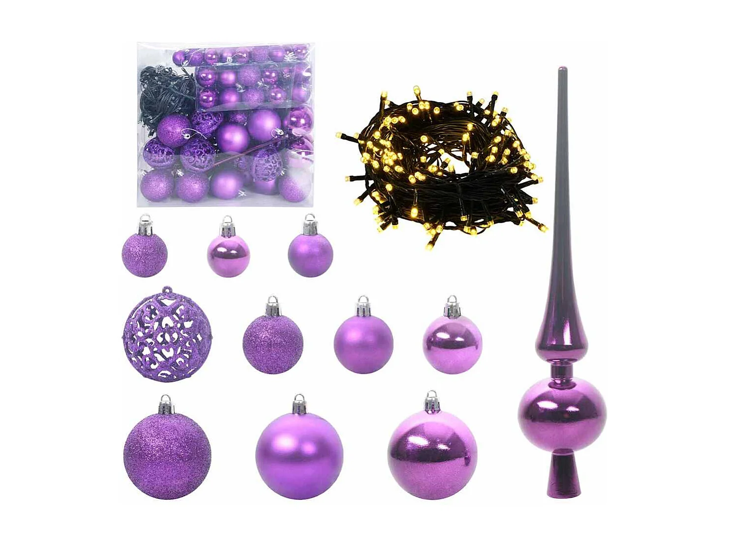 Sapin de Noël artificiel avec 300 LED Vert 114 x 114 x 210 cm