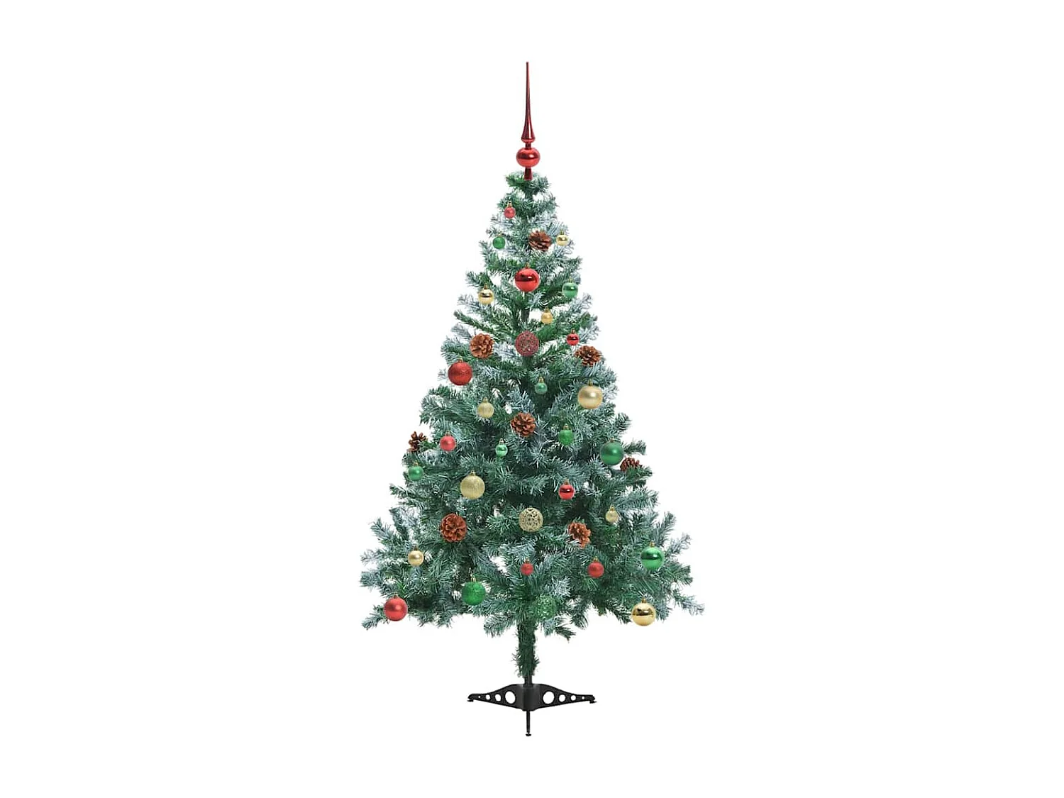 Künstlicher Weihnachtsbaum mit 150 LEDs Grün 150 cm PVC und Stahl