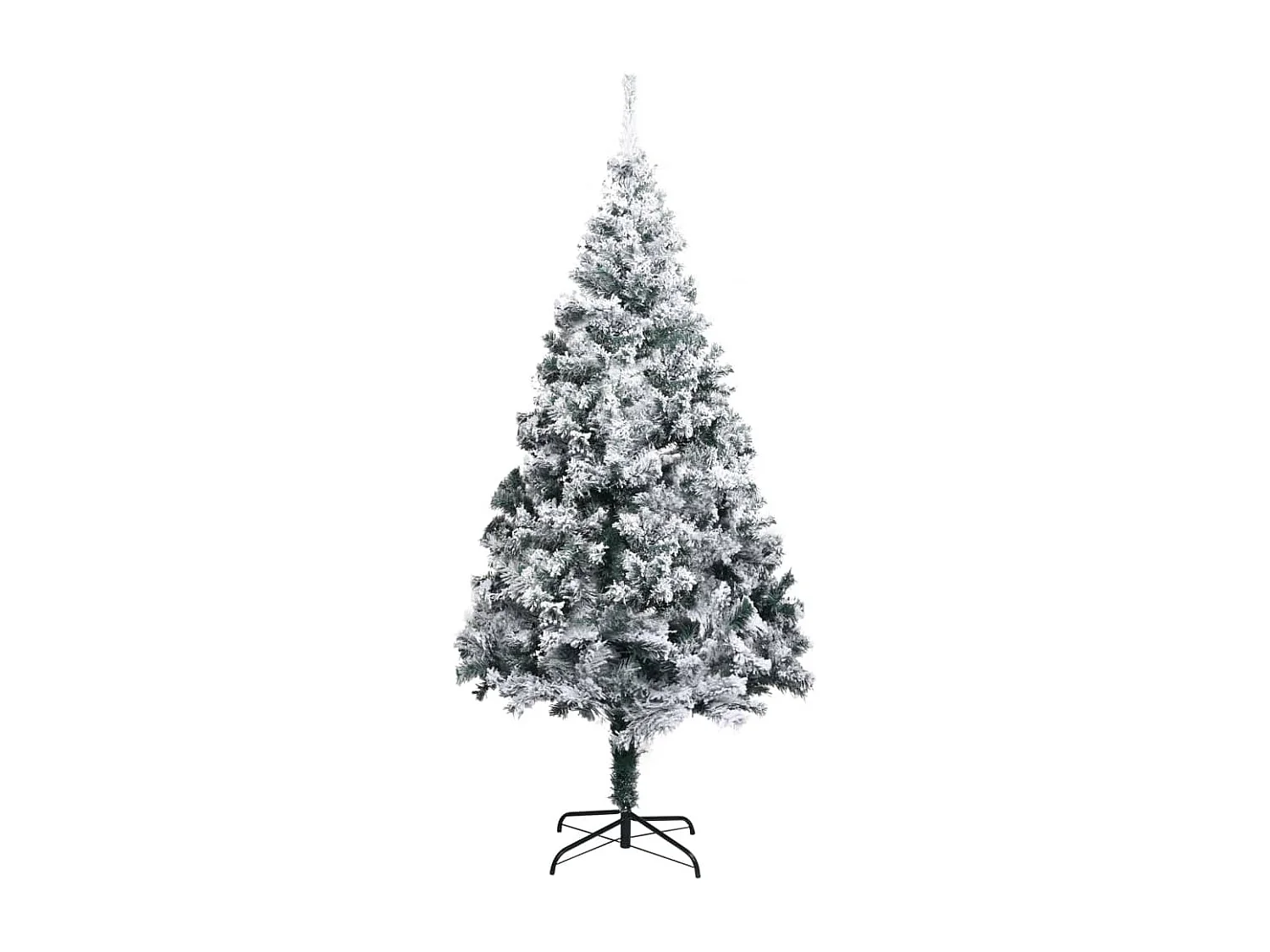Albero di Natale artificiale con neve verde floccata 210 cm PVC