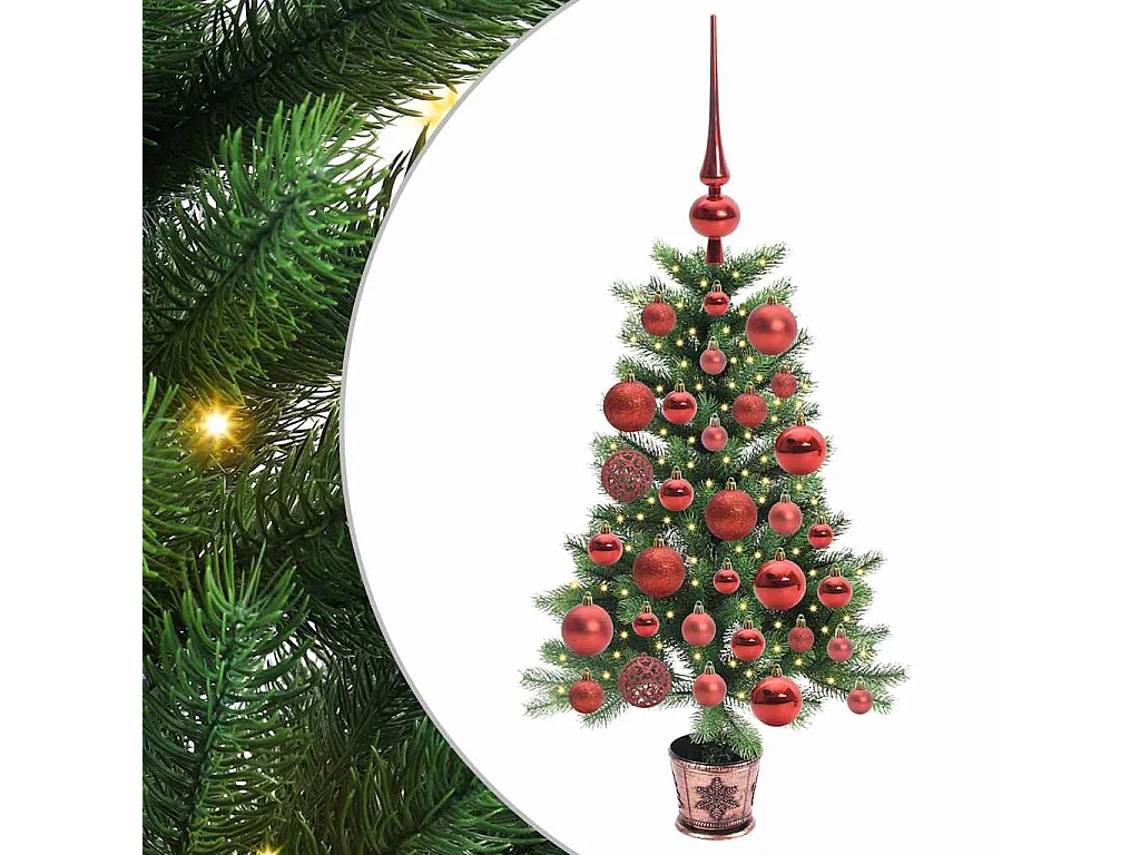 Sapin de Noël avec 150 LED avec support Vert 90 cm PE